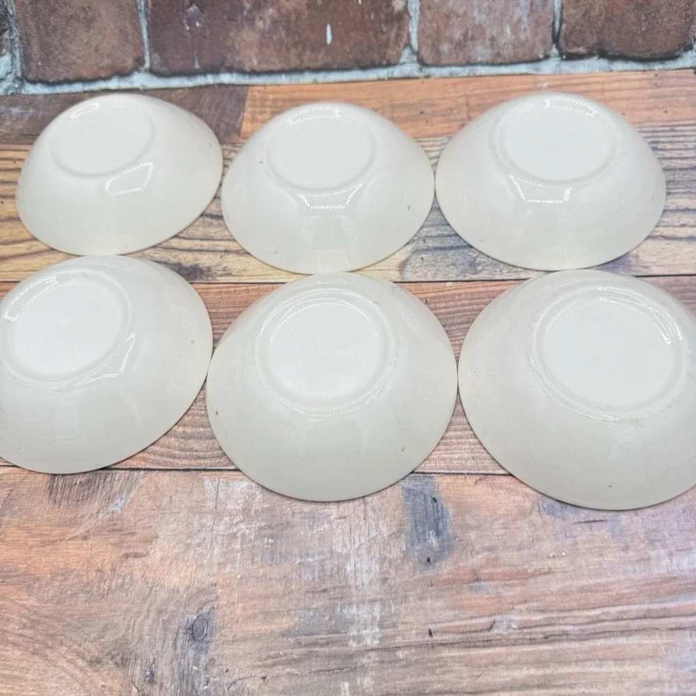 Taylor Smith Break O Day Rooster Berry Dessert Bowls Set of 6 Farmhouse MCM 1960